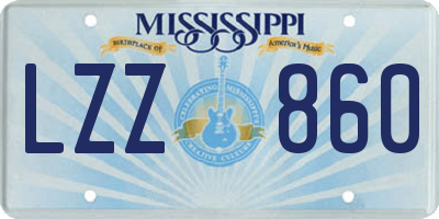 MS license plate LZZ860