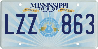MS license plate LZZ863