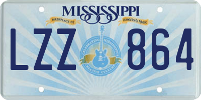 MS license plate LZZ864