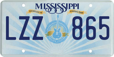 MS license plate LZZ865