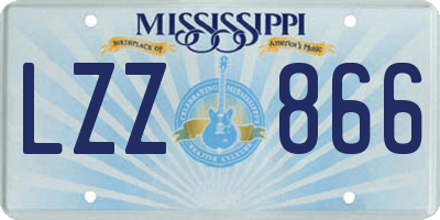MS license plate LZZ866