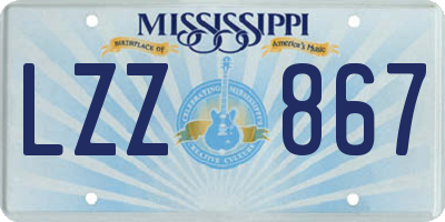 MS license plate LZZ867