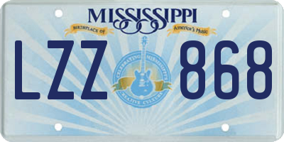 MS license plate LZZ868