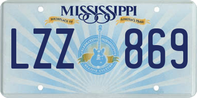 MS license plate LZZ869