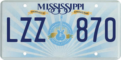 MS license plate LZZ870