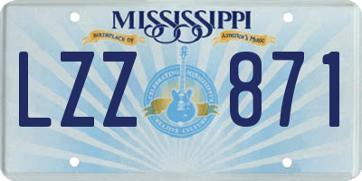 MS license plate LZZ871