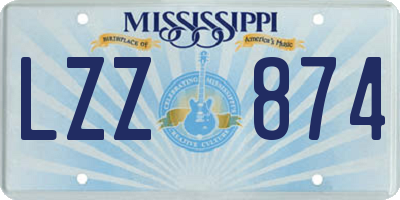 MS license plate LZZ874