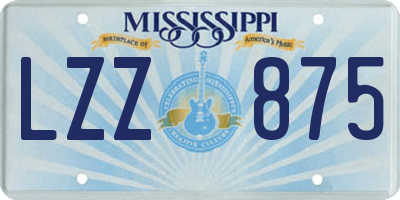 MS license plate LZZ875