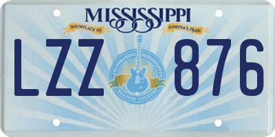 MS license plate LZZ876