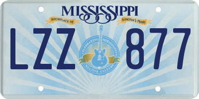 MS license plate LZZ877