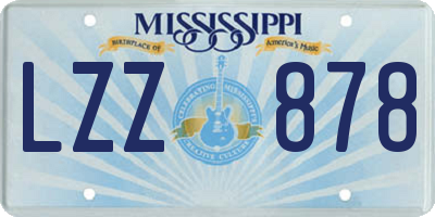 MS license plate LZZ878