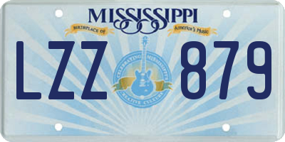 MS license plate LZZ879
