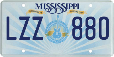 MS license plate LZZ880