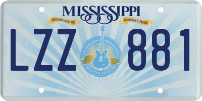 MS license plate LZZ881