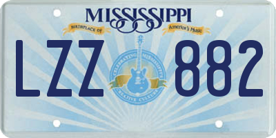 MS license plate LZZ882