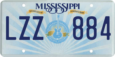 MS license plate LZZ884