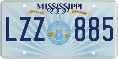 MS license plate LZZ885