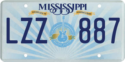 MS license plate LZZ887