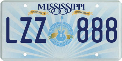 MS license plate LZZ888