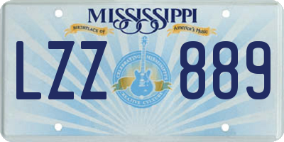 MS license plate LZZ889