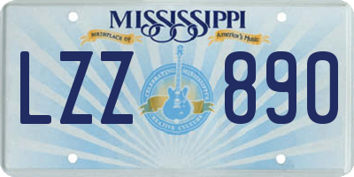 MS license plate LZZ890