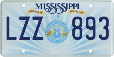 MS license plate LZZ893