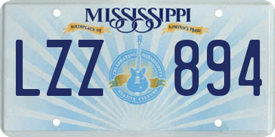 MS license plate LZZ894