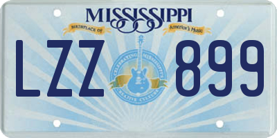 MS license plate LZZ899