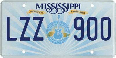 MS license plate LZZ900
