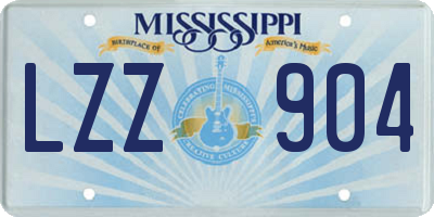 MS license plate LZZ904