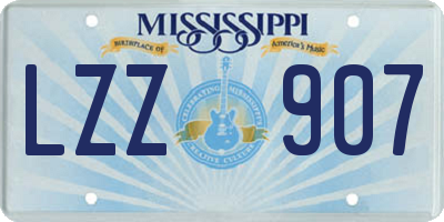 MS license plate LZZ907