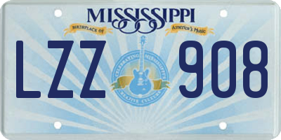 MS license plate LZZ908