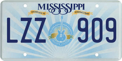 MS license plate LZZ909