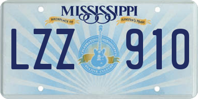 MS license plate LZZ910