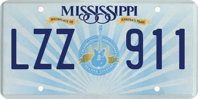 MS license plate LZZ911