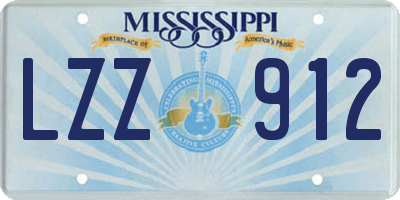 MS license plate LZZ912