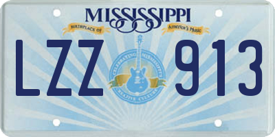 MS license plate LZZ913
