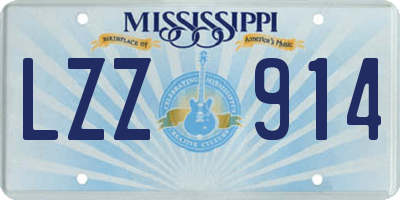 MS license plate LZZ914