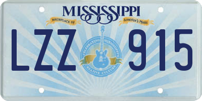 MS license plate LZZ915