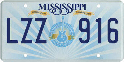 MS license plate LZZ916