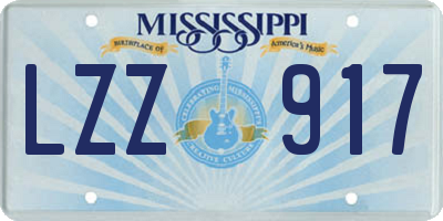 MS license plate LZZ917