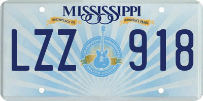 MS license plate LZZ918