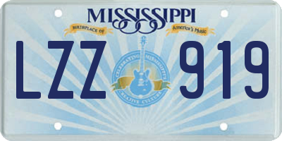 MS license plate LZZ919
