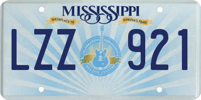 MS license plate LZZ921