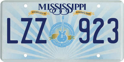 MS license plate LZZ923