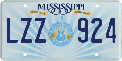 MS license plate LZZ924