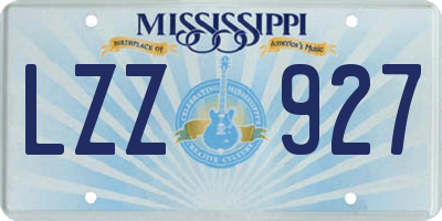 MS license plate LZZ927
