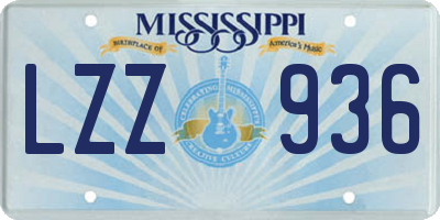 MS license plate LZZ936