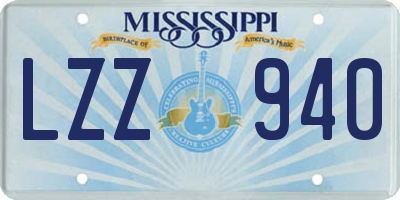 MS license plate LZZ940