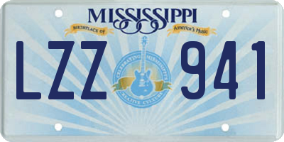 MS license plate LZZ941